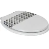 Gifi Equipement Wc^Abattant WC blanc motifs triangles