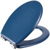 Gifi Equipement Wc^Abattant WC bois bleu avec frein de chute déclipsable réglable