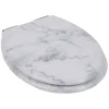 Gifi Equipement Wc^Abattant WC bois effet marbre avec frein de chute déclipsable réglable