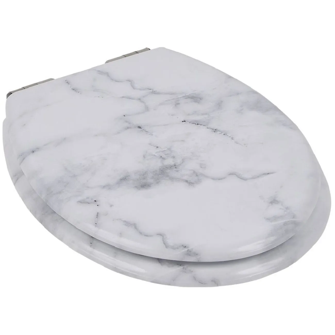 Gifi Equipement Wc^Abattant WC bois effet marbre avec frein de chute déclipsable réglable