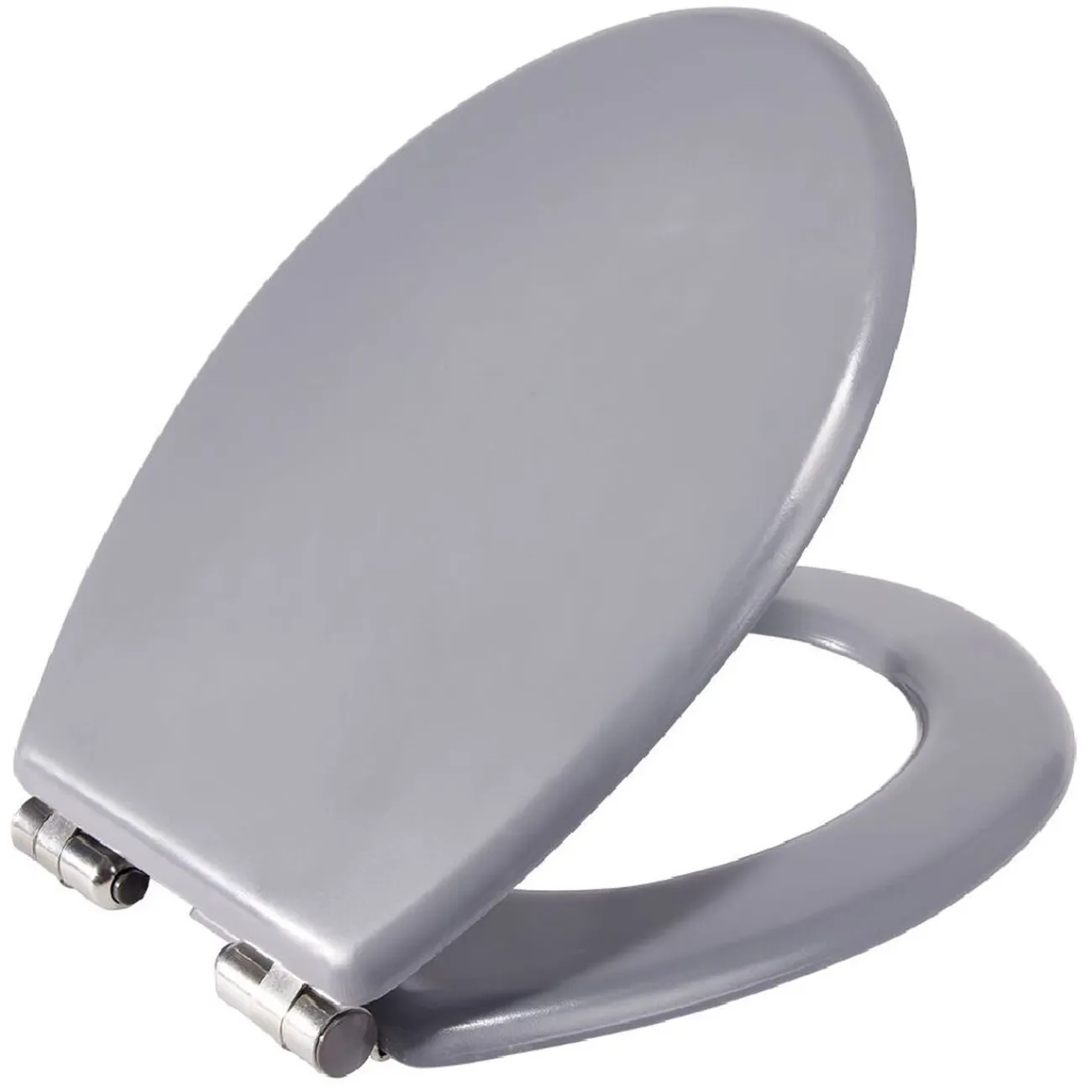 Gifi Equipement Wc^Abattant WC bois gris avec frein de chute déclipsable réglable