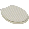 Gifi Equipement Wc^Abattant WC bois motif rayé avec frein de chute déclipsable réglable