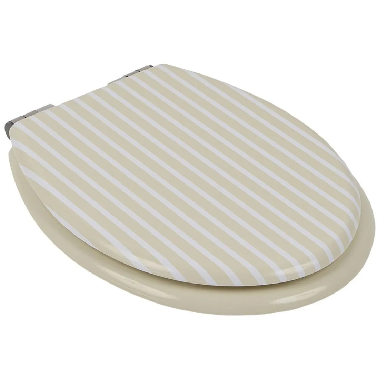 Gifi Equipement Wc^Abattant WC bois motif rayé avec frein de chute déclipsable réglable