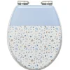 Gifi Equipement Wc^Abattant WC MDF motif terrazzo effet granit blanc et bleu