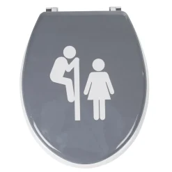 Gifi Equipement Wc^Abattant WC motif pictogramme fille et garçon humoristique