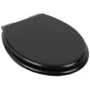 Gifi Equipement Wc^Abattant WC noir avec frein de chute réglable déclipsable 46x36cm