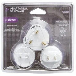 Gifi Accessoires Électriques^Adaptateur de voyage 3 pièces