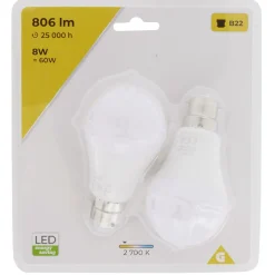 Gifi Ampoule^Ampoule LED A60 B22 x2