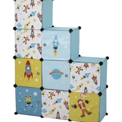 Gifi Rangement|Armoire dressing escalier pour enfant design fusée