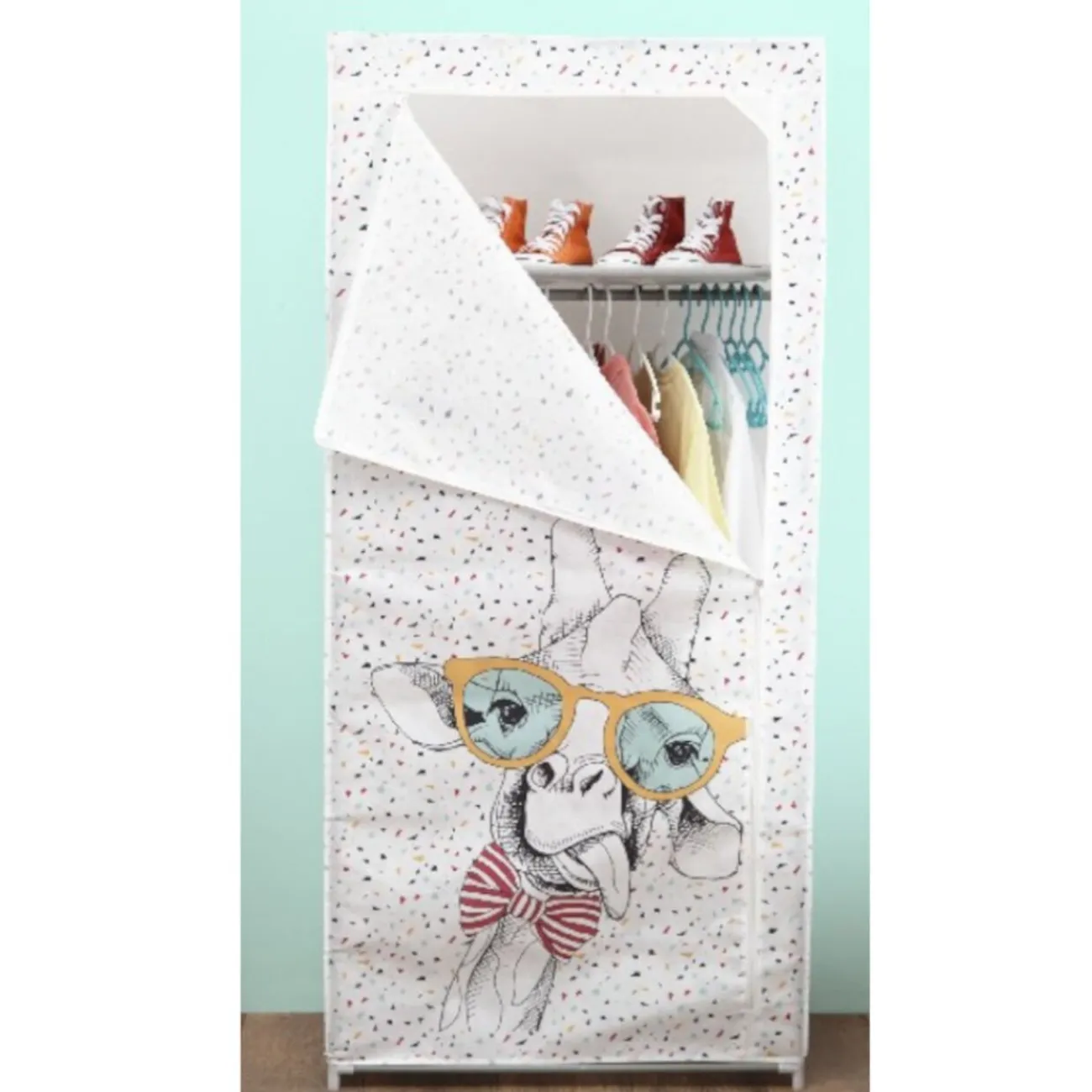 Gifi Rangement|Armoire dressing tissus girafe à lunettes