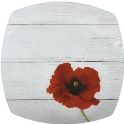 Best Gifi Assiette carrée plate coquelicot flower x4
