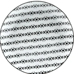 Best Gifi Assiette à dessert blanche motif ligne de croix noir