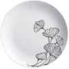 Best Gifi Assiette à dessert décor fleur blanc noir