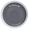 Best Gifi Assiette à dessert grise contour blanc inscription Le marché