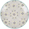 Best Gifi Assiette à dessert ronde beige à motif gris et jaune