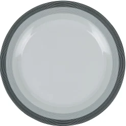 Best Gifi Assiette plate blanche et grise Sérénité Rayures