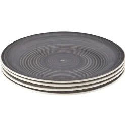 Best Gifi Assiette plate gris effet spirale x4
