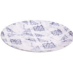 Best Gifi Assiette plate ronde motif carreau de ciment bleu et blanc
