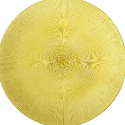 Best Gifi Assiette plate verte verre strié