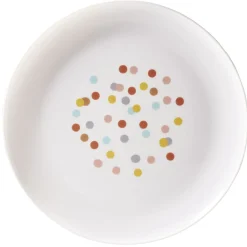 Best Gifi Assiette ronde en plastique décor pois multicolore