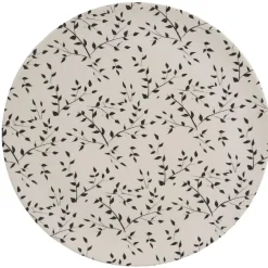 Best Gifi Assiette ronde fibre de bambou motif tiges et feuilles