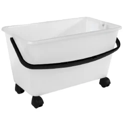 Gifi Entretien Du Linge|Bac à roulettes avec anse blanc et noir 15 L