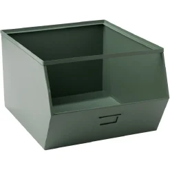 Gifi Rangement|Bac superposable en métal vert - L33 x l25 x H28,5 cm
