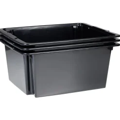 Gifi Rangement|Bac superposable 22L noir x3 - 43x34xH18,5 cm
