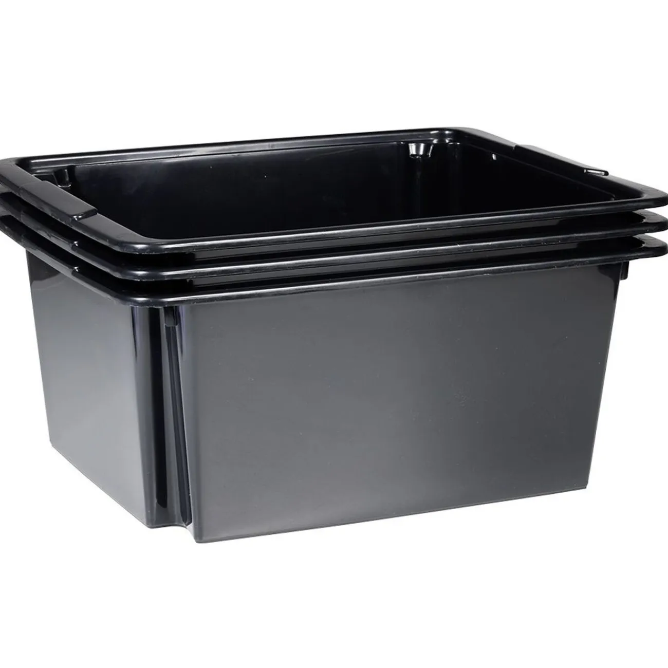 Gifi Rangement|Bac superposable 22L noir x3 - 43x34xH18,5 cm