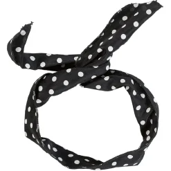 Gifi Beauté^Bandeau ajustable noir imprimé pois blancs