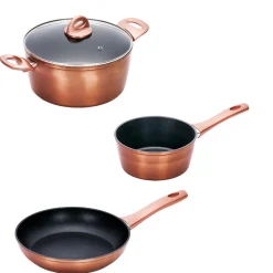 Sale Gifi Batterie de cuisine aluminium forgé 3 pièces tous feux dont induction