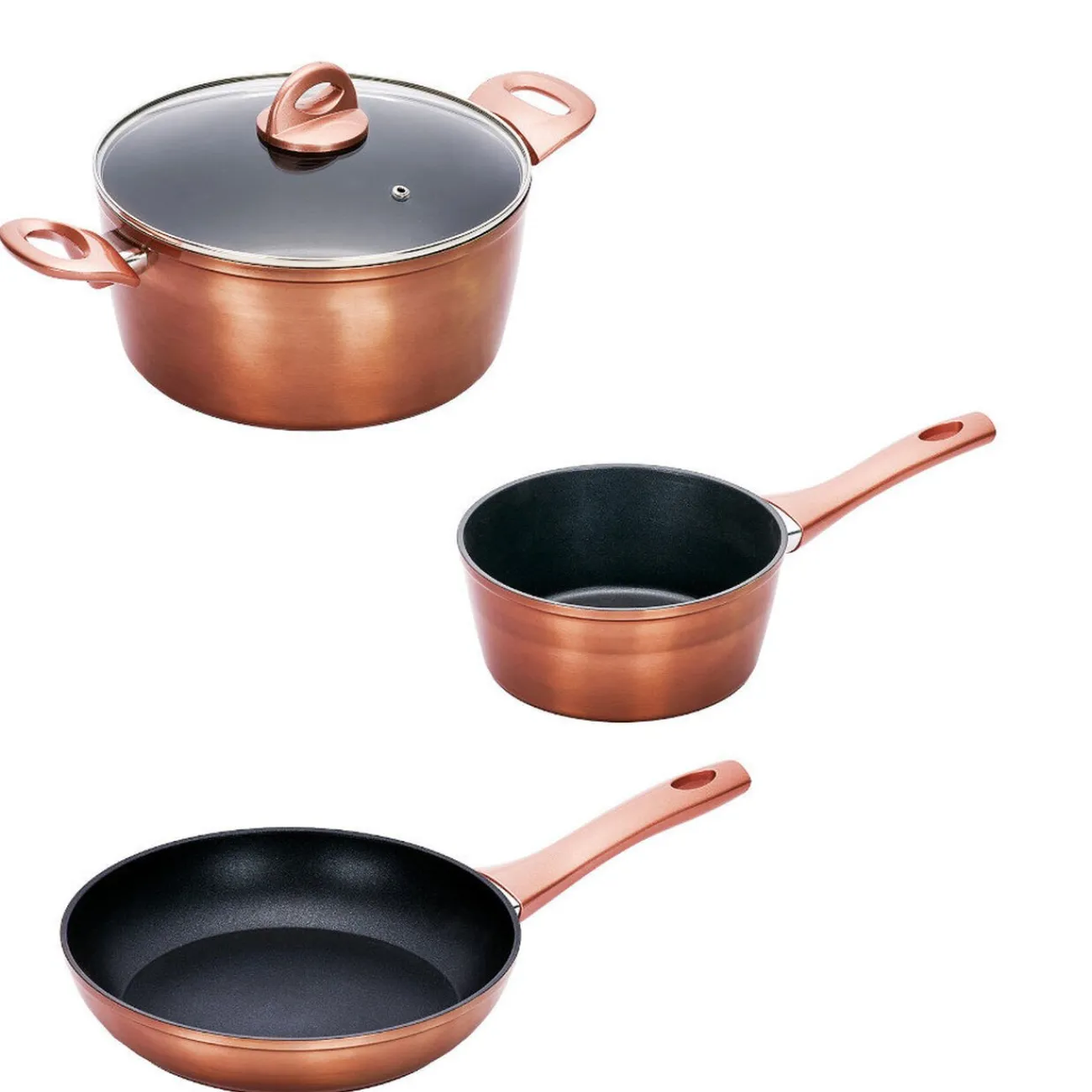 Sale Gifi Batterie de cuisine aluminium forgé 3 pièces tous feux dont induction