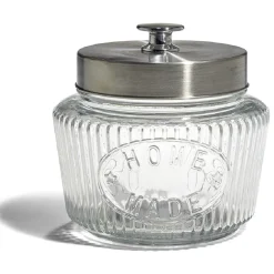 Best Gifi Bocal de conservation 1L en verre avec couvercle en métal Ø11,5xH14cm