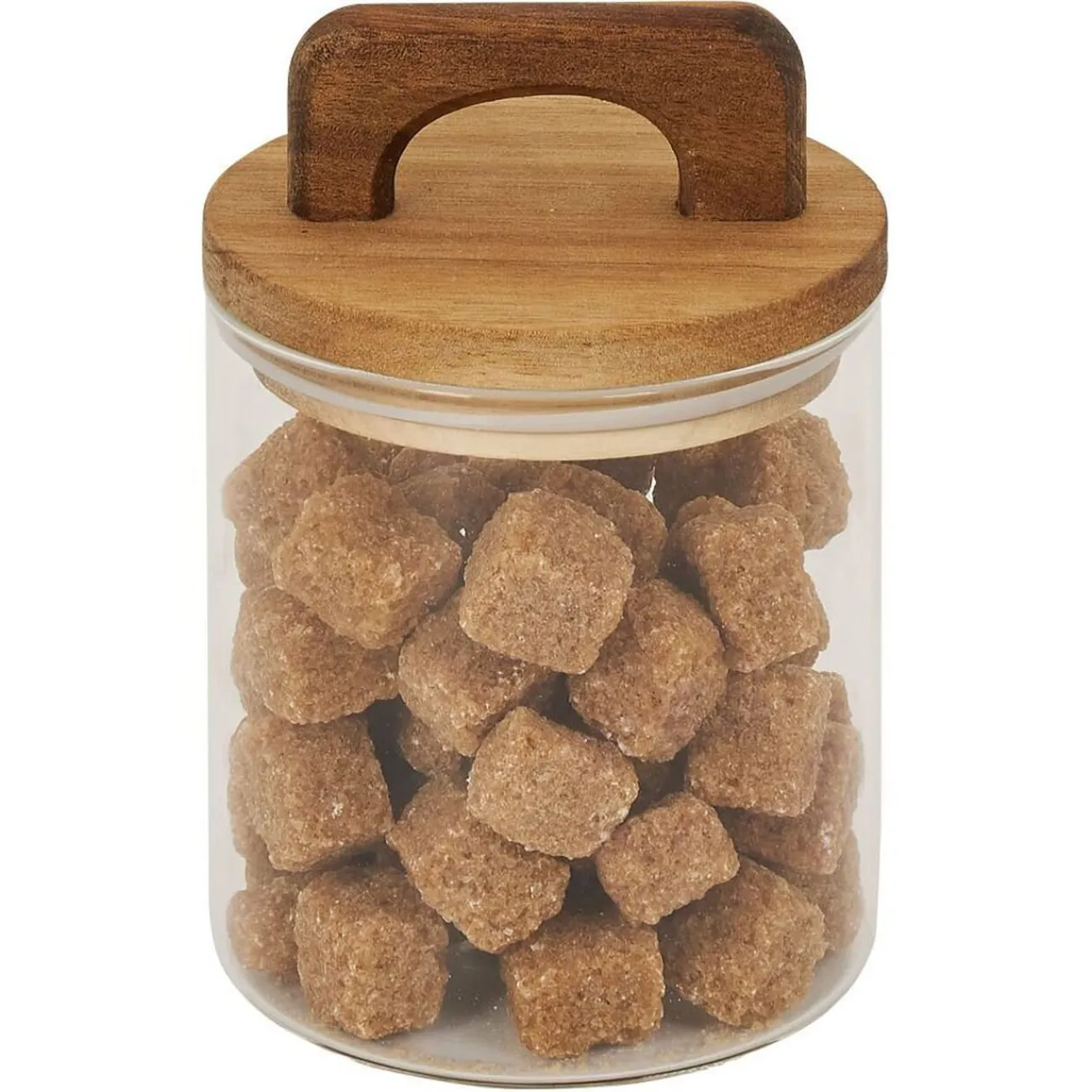 Clearance Gifi Bocal de conservation 500ml en verre avec couvercle en bois Ø9,5xH10cm