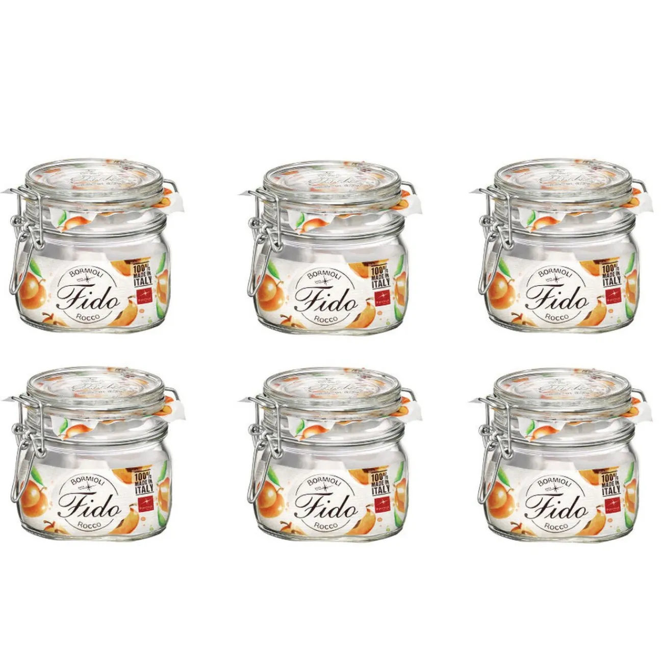 New Gifi Bocal de conserve fermeture à clapet 500 g x 6
