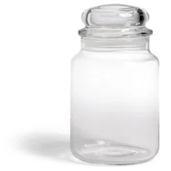 Discount Gifi Bocal en verre transparent avec couvercle hermétique 800ml - H.17cm