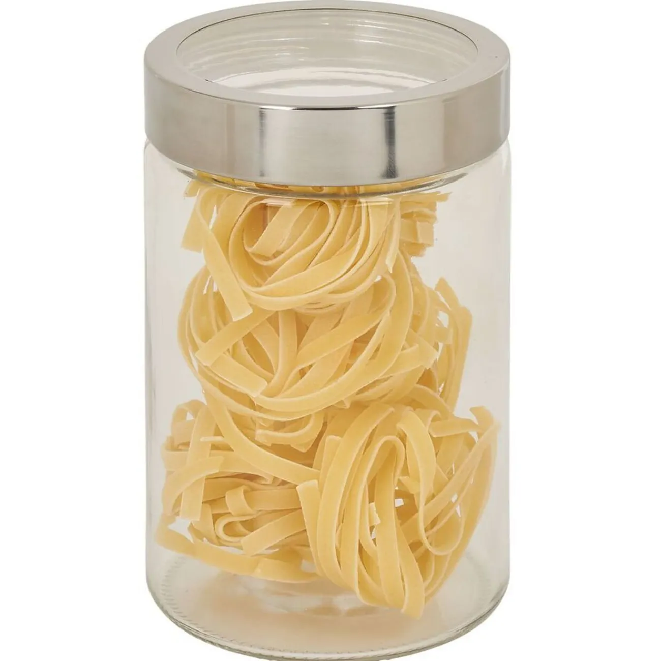 Clearance Gifi Bocal en verre transparent couvercle inox 1,2L - Ø11xH.17cm
