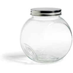 New Gifi Bocal en verre transparent couvercle métal 2000ml - 16x11,5xH.16cm