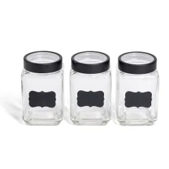 Hot Gifi Bocal en verre x3 avec étiquettes