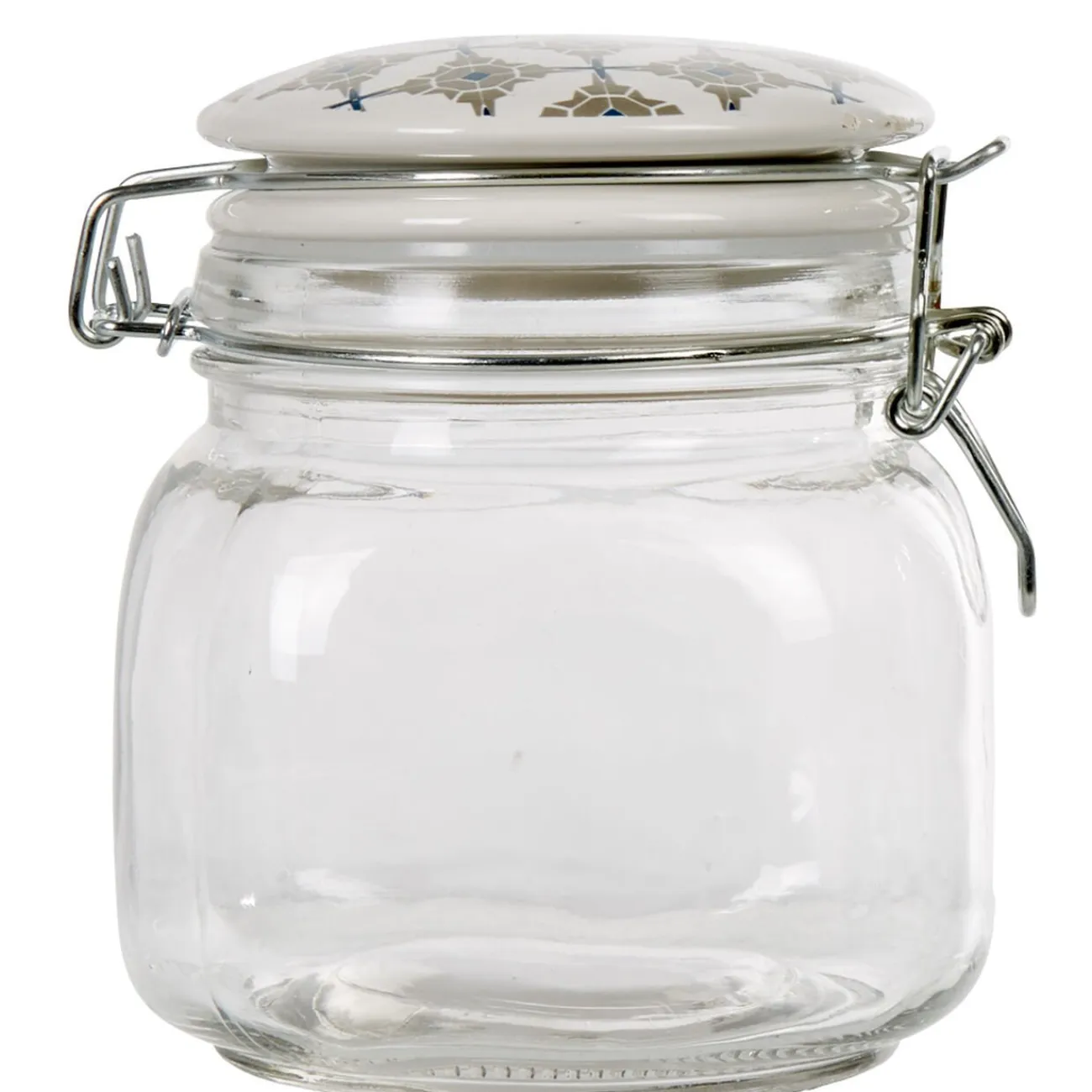 Clearance Gifi Bocal hermétique carré en verre couvercle motif ciment 750ml