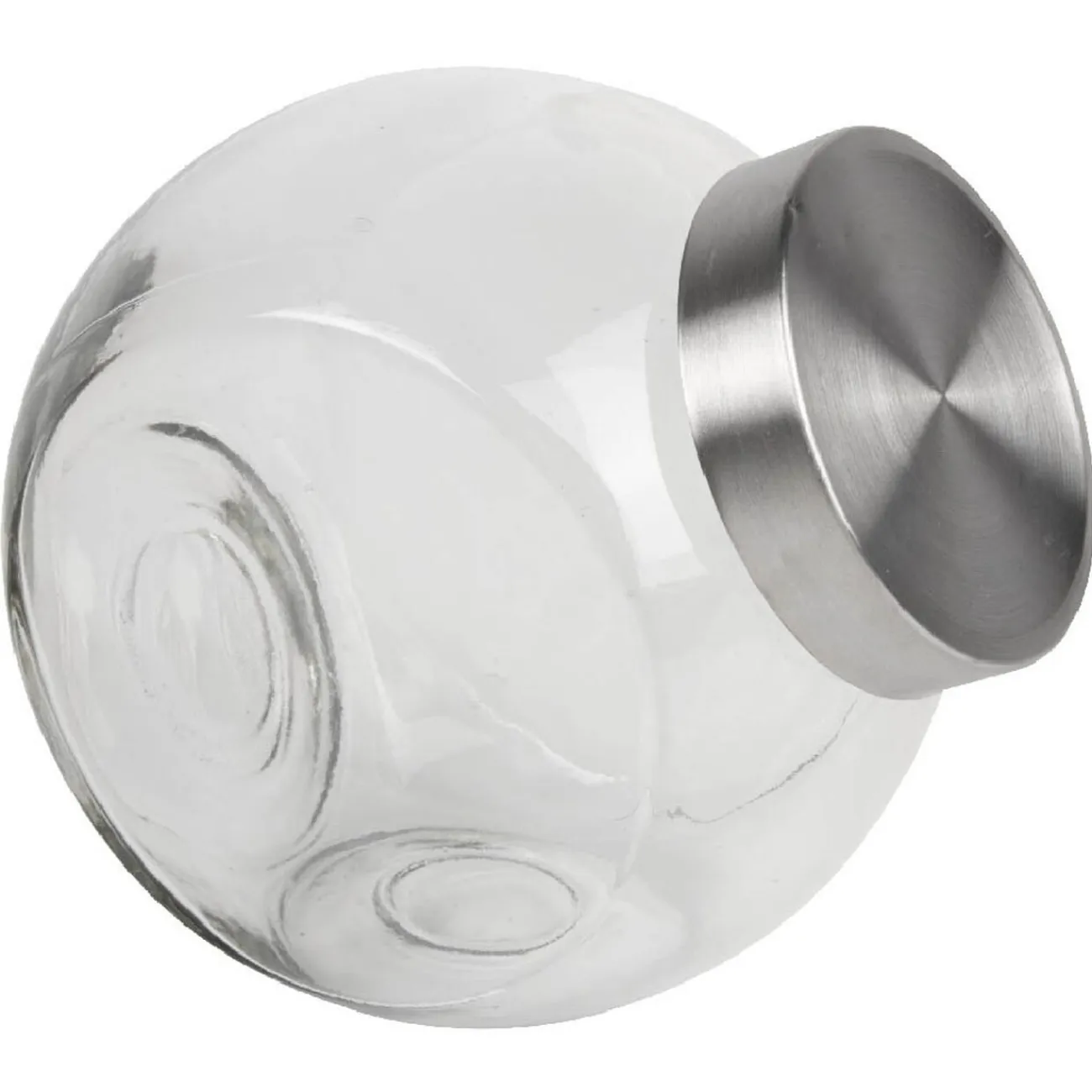 Outlet Gifi Bocal incliné verre couvercle métal 3 L