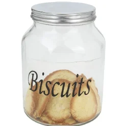 Discount Gifi Bonbonniere verre transparent avec couvercle inox 3 L