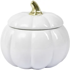 New Gifi Bonbonnière Halloween forme citrouille porcelaine blanc Ø18 cm