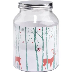 Sale Gifi Bonbonnière Noël rennes verre cordelette rouge et blanc 3 L