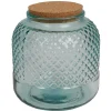 Outlet Gifi Bonbonnière verre motif cactus couvercle bois et cordelette