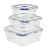 Gifi Boîte alimentaire en verre trempé transparent x3
