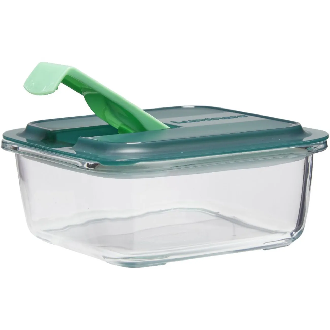 Discount Gifi Boîte alimentaire Luminarc verre Esay Box transparent et vert 76 cl