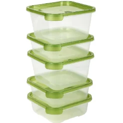 Outlet Gifi Boîte alimentaire transparente et verte x5