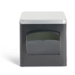 Sale Gifi Boîte conservation avec ouverture métal noir et gris 14,5x14,5x14,5cm