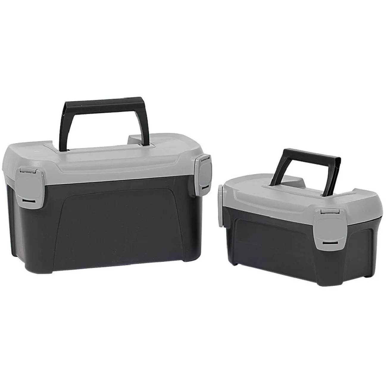 Gifi Rangement|Boîte de bricolage en plastique noir et gris x2